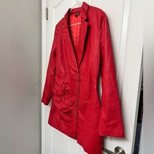Fashion Nova red faux leather jacket dress